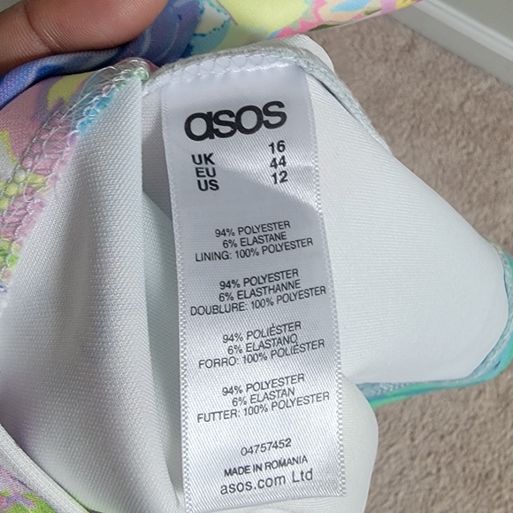 ASOS Candy Floral Double Ruffle Bandeau Midi Dress - Sz 12 - Picture 7 of 7